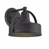 Designers Fountain Portland 9.75in Weathered Pewter Dark Sky 1-Light Outdoor Line Voltage Wall Sconce 33141-WP